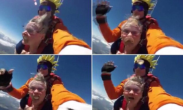 Nenek Terjun Tandem, Gigi Palsunya Copot Hantam Dahi Instruktur